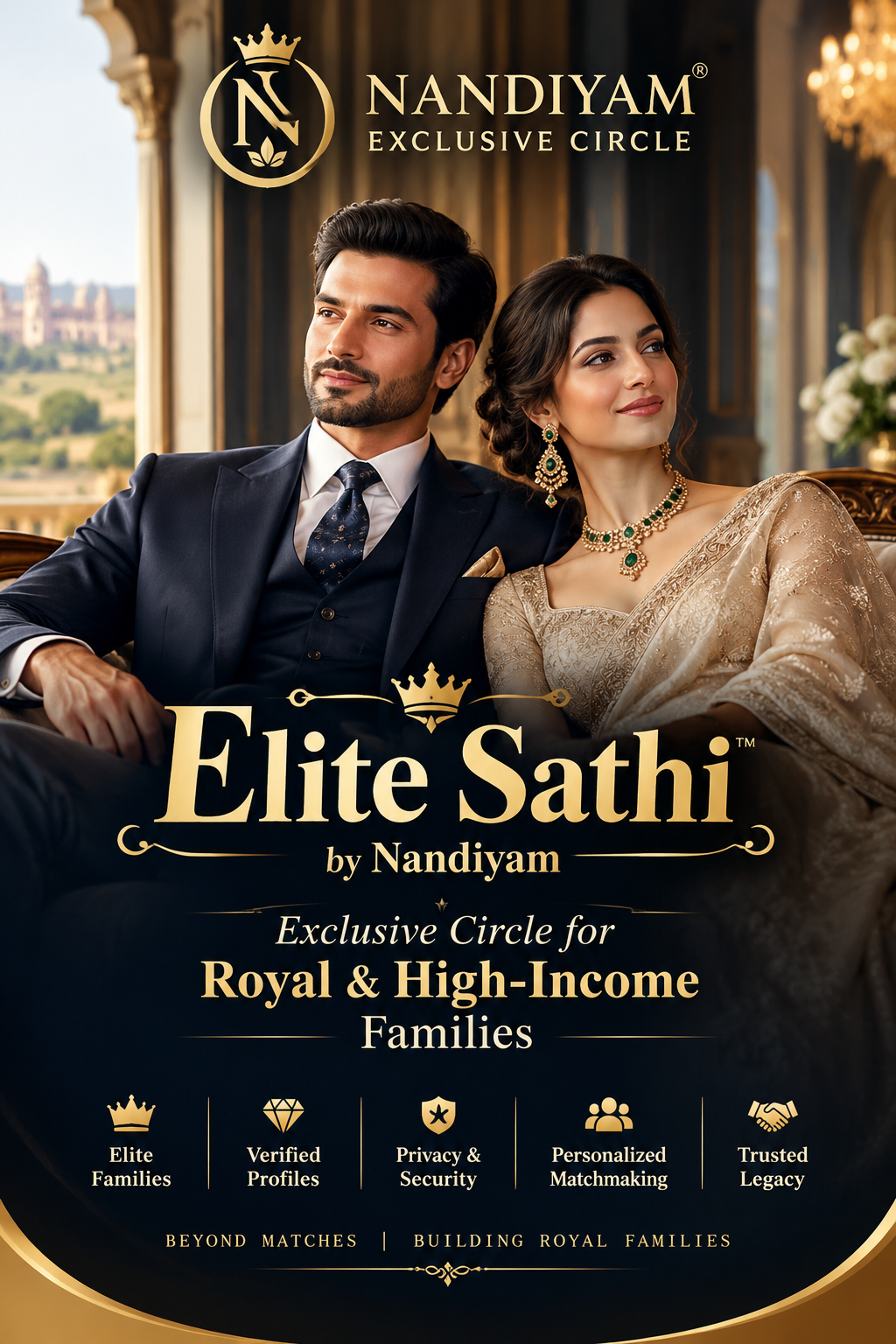 EliteSathi.in — Because your life partner deserves the royal treatment. Elite families, verified profiles, personalised matchmaking.